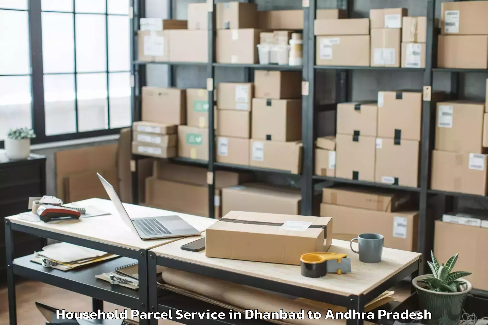 Easy Dhanbad to Vajrapukothuru Household Parcel Booking